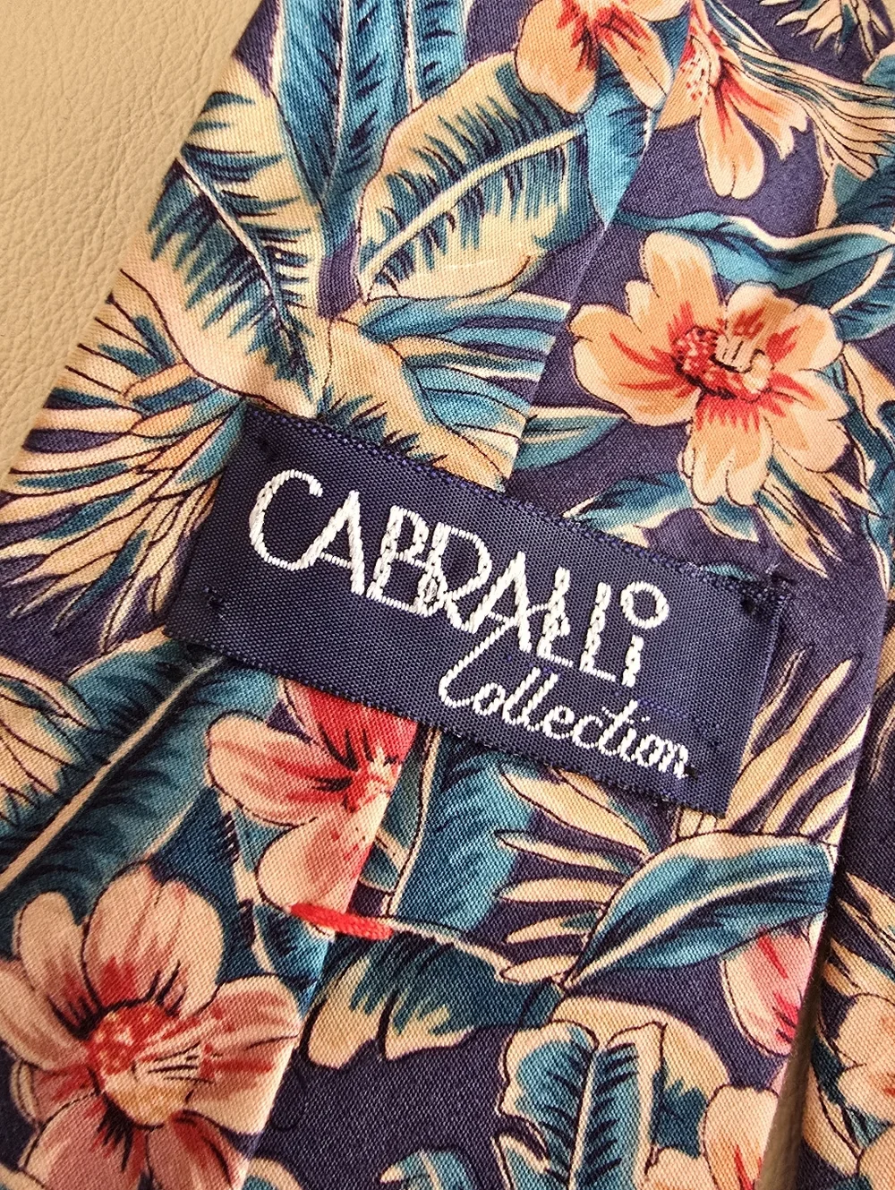 Cabralli Collection Blue Floral Cotton Men's Necktie Tie